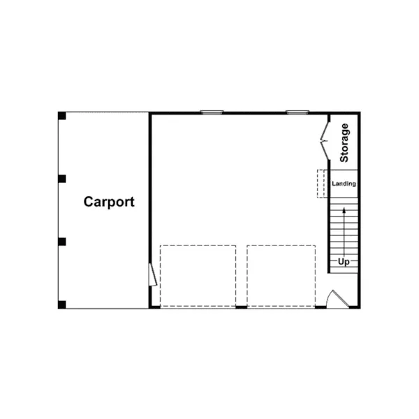 Building Plans First Floor - Old Forge Garage With Carport 124D-6001 | House Plans and More