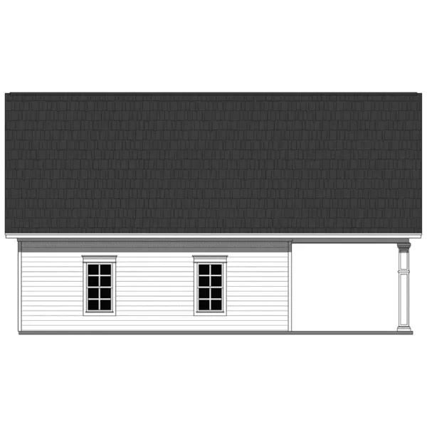 Building Plans Rear Elevation - Old Forge Garage With Carport 124D-6001 | House Plans and More