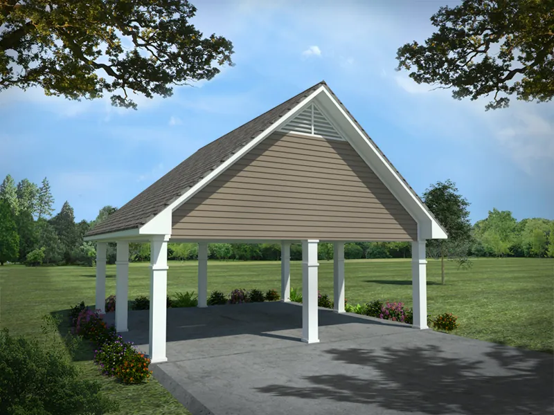 Building Plans Front of Home - Tori Traditional Carport 124D-6003 | House Plans and More
