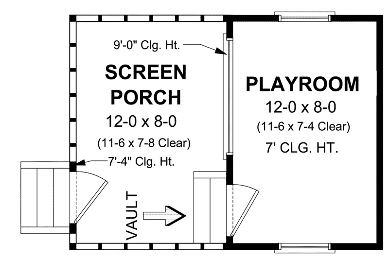 Building Plans First Floor - Vince Screened Porch Playroom 124D-7501 | House Plans and More