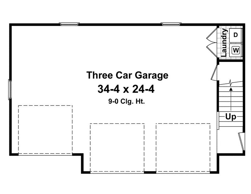 Building Plans First Floor - Collins 3-Car Apartment Garage 124D-7502 | House Plans and More