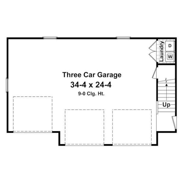 Building Plans First Floor - Collins 3-Car Apartment Garage 124D-7502 | House Plans and More