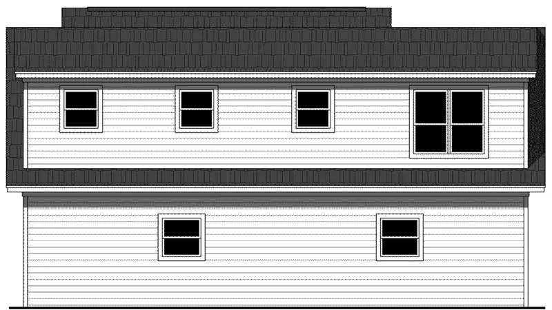 Building Plans Rear Elevation - Collins 3-Car Apartment Garage 124D-7502 | House Plans and More