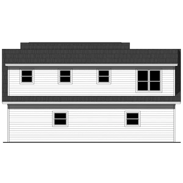 Building Plans Rear Elevation - Collins 3-Car Apartment Garage 124D-7502 | House Plans and More