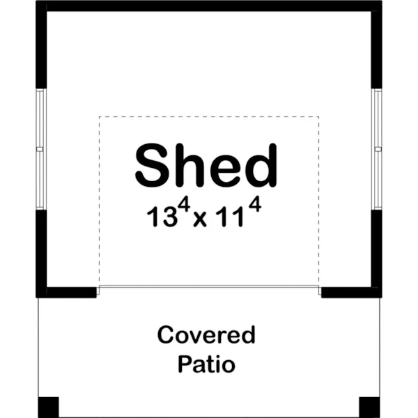 Building Plans First Floor - Martha Shed With Covered Porch 125D-4500 | House Plans and More