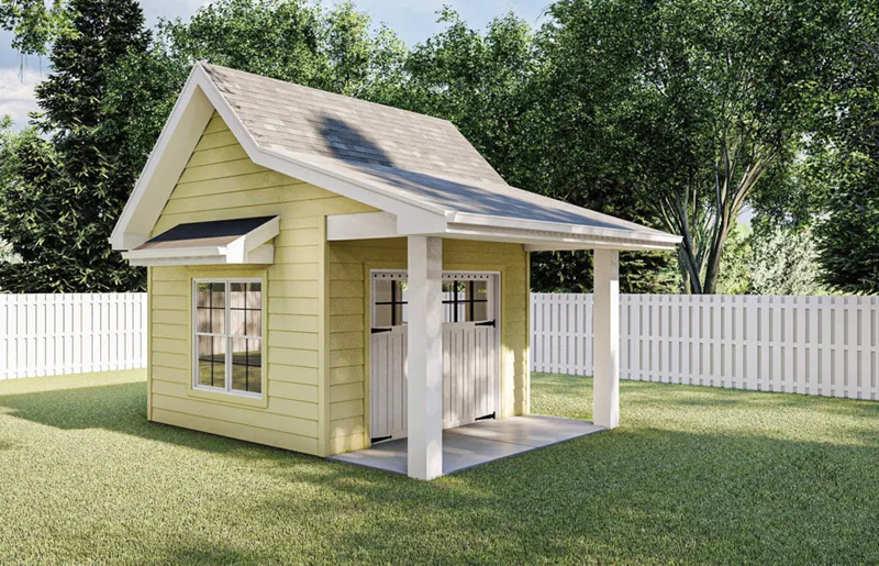 Building Plans Front of Home - Martha Shed With Covered Porch 125D-4500 | House Plans and More