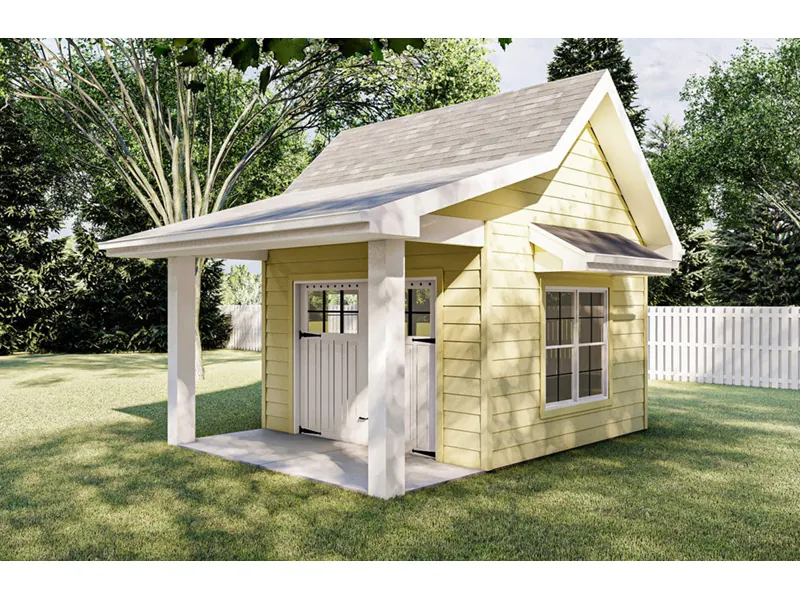 Building Plans Rear Photo 01 - Martha Shed With Covered Porch 125D-4500 | House Plans and More