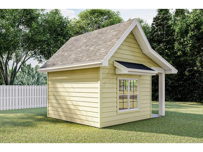 Building Plans Side View Photo - Martha Shed With Covered Porch 125D-4500 | House Plans and More