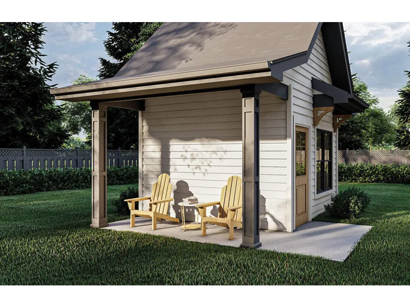 Building Plans Side View Photo - Marilyn Shed With Front Porch 125D-4501 | House Plans and More
