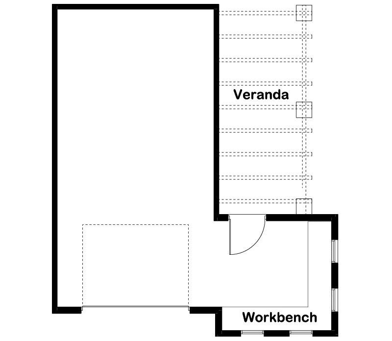 Building Plans First Floor - Stanley Garage With Veranda  125D-6008 | House Plans and More