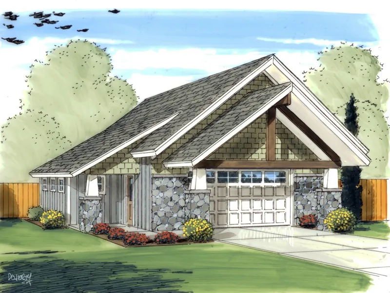 Traditional House Plan Front Image - Blackburn Rustic 2-Car Garage 125D-6012 | House Plans and More