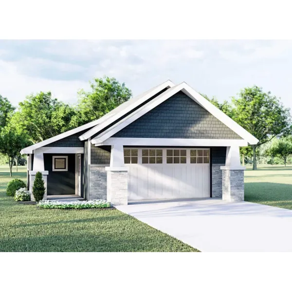 Building Plans Front of Home - Blackburn Rustic 2-Car Garage 125D-6012 | House Plans and More