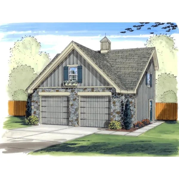 Craftsman House Plan Front Image - Edlor Cape Cod 2-Car Garage 125D-6015 | House Plans and More