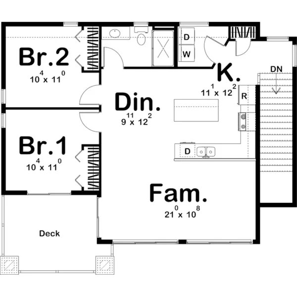 Contemporary House Plan Second Floor - 125D-7553 | House Plans and More