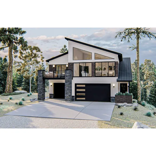 Contemporary House Plan Front of Home - 125D-7553 | House Plans and More