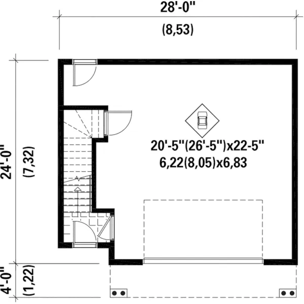 Craftsman House Plan First Floor - Hillner Apartment Garage 126D-1065 | House Plans and More