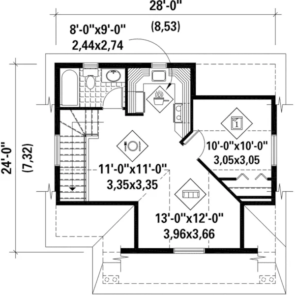 Craftsman House Plan Second Floor - Hillner Apartment Garage 126D-1065 | House Plans and More