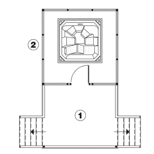 Building Plans First Floor - Woods Hot Tub Shelter 127D-4501 | House Plans and More