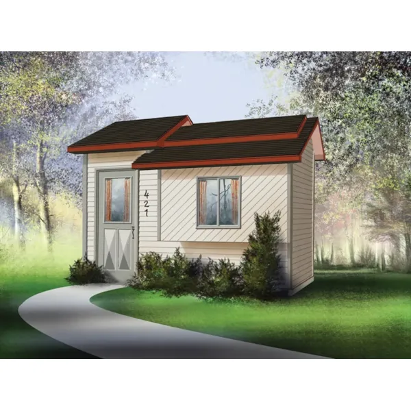 Building Plans Front of Home - Keith Multi-Tiered Shed 127D-4506 | House Plans and More