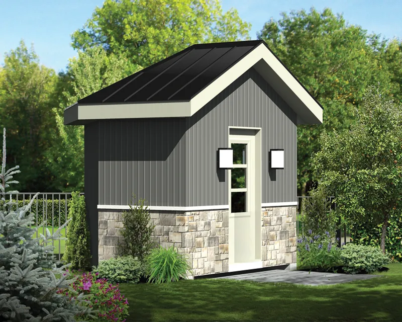 Building Plans Front of Home - Teri Modern Shed 127D-4511 | House Plans and More