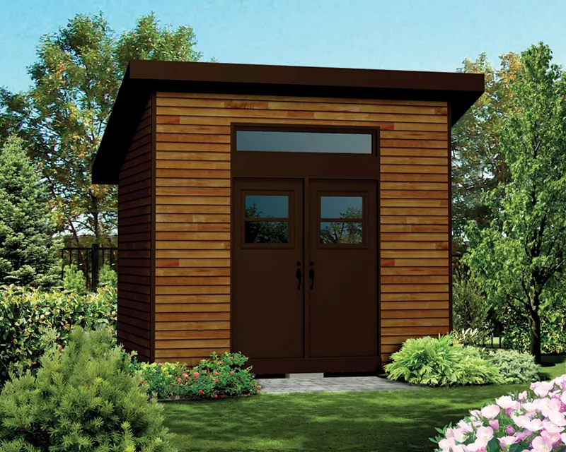 Building Plans Front of Home - George Modern Shed 127D-4513 | House Plans and More