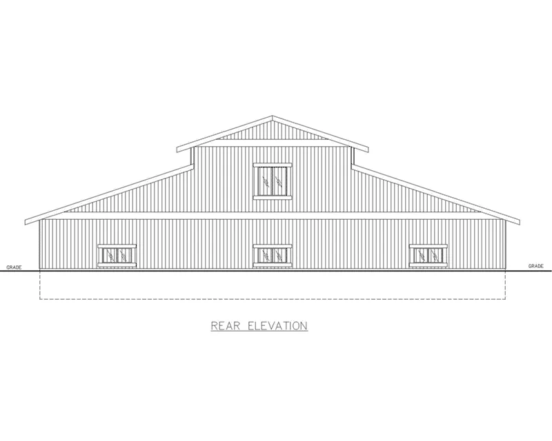 Ranch House Plan Rear Elevation -  133D-7500 | House Plans and More