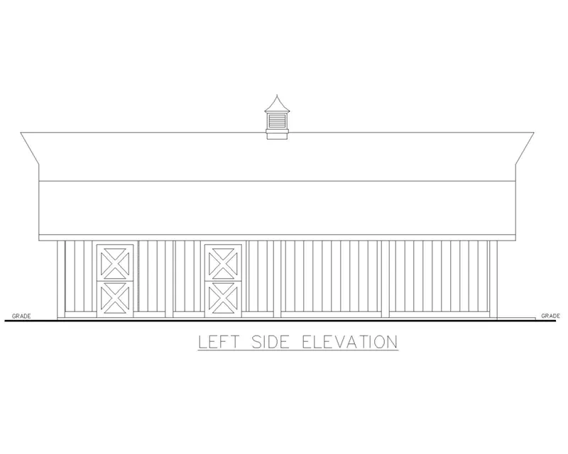Building Plans Left Elevation - Heath Shop & Tack Rooms 133D-7502 | House Plans and More