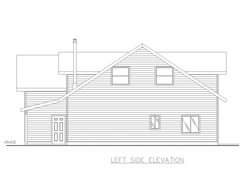 Building Plans Left Elevation -  133D-7504 | House Plans and More