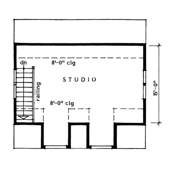 Building Plans Second Floor - Elsie Garage With Studio 144D-0008 | House Plans and More