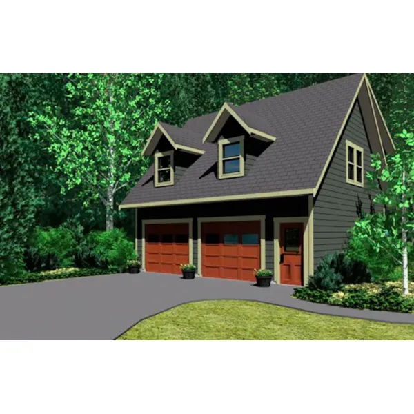 Mountain House Plan Front of Home - Craig Apartment Garage 144D-0010 | House Plans and More