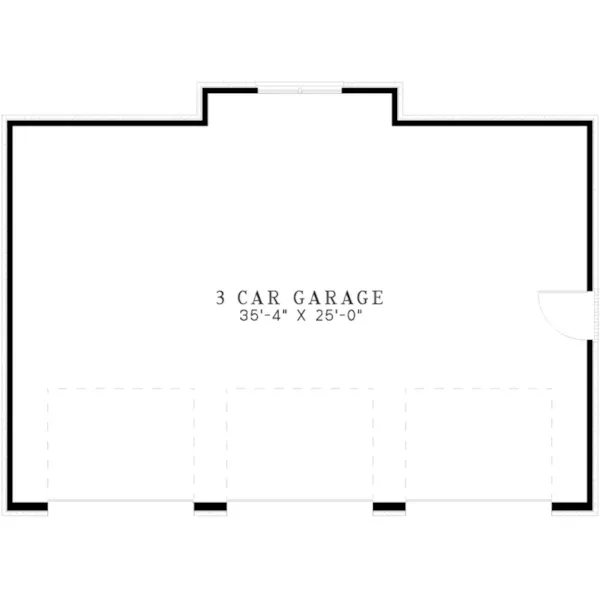 European House Plan Garage Floor Plan - Archway Three-Car Garage 154D-6000 | House Plans and More