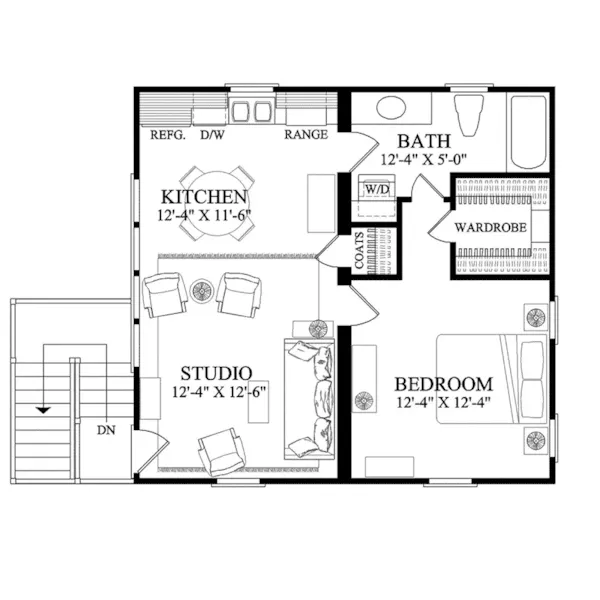 Building Plans Second Floor - Saturday Apartment Garage 158D-7501 | House Plans and More