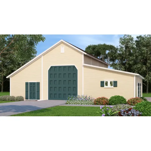 Building Plans Front of Home - Lang Workshop Barn 160D-7500 | House Plans and More