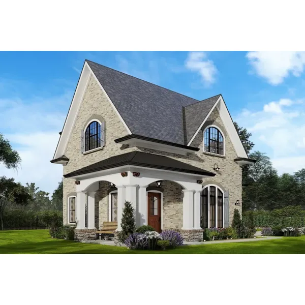 Country French House Plan Side View Photo - 168D-6009 | House Plans and More