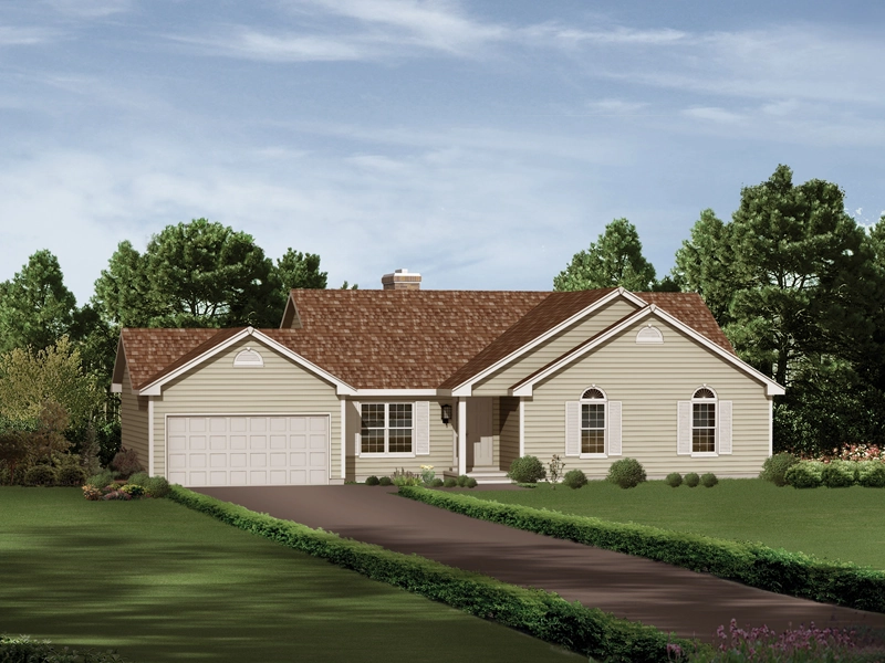 Ranch House Plan Front of Home - Hearthside Ranch Home 001D-0001 - Search House Plans and More