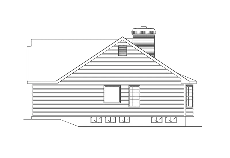 Ranch House Plan Right Elevation - Hearthside Ranch Home 001D-0001 - Search House Plans and More