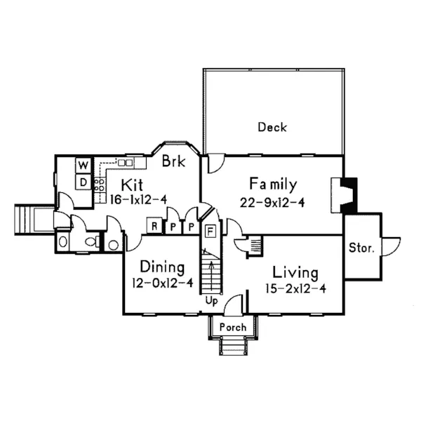 Georgian House Plan First Floor - Walton Colonial Home 001D-0002 - Shop House Plans and More