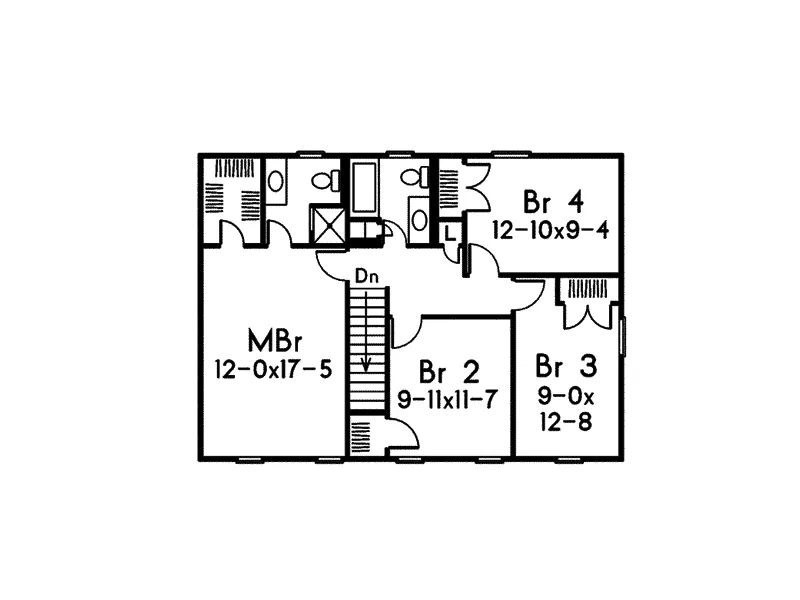 Georgian House Plan Second Floor - Walton Colonial Home 001D-0002 - Shop House Plans and More