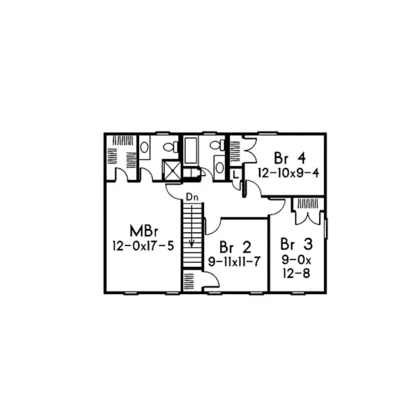 Georgian House Plan Second Floor - Walton Colonial Home 001D-0002 - Shop House Plans and More