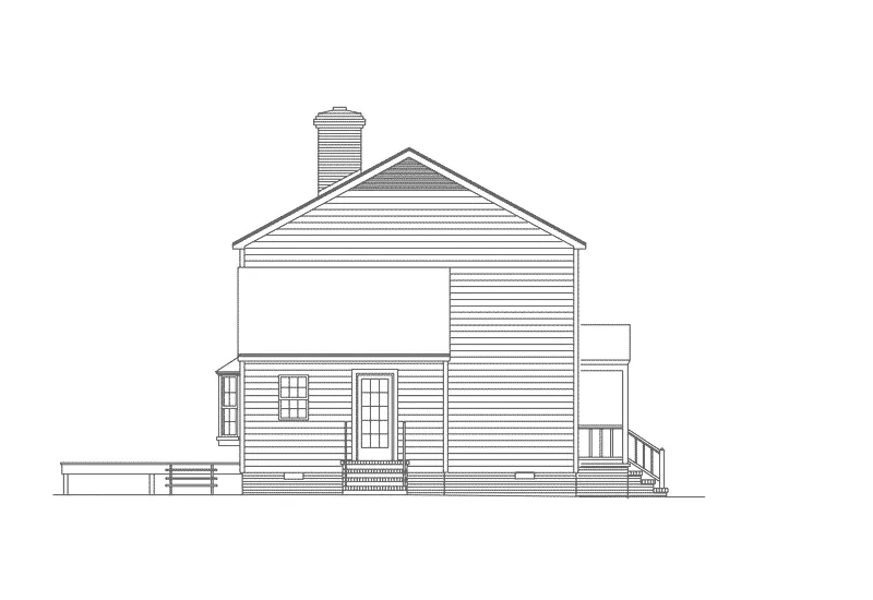 Georgian House Plan Left Elevation - Walton Colonial Home 001D-0002 - Shop House Plans and More
