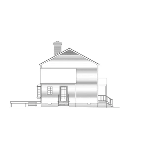 Georgian House Plan Left Elevation - Walton Colonial Home 001D-0002 - Shop House Plans and More