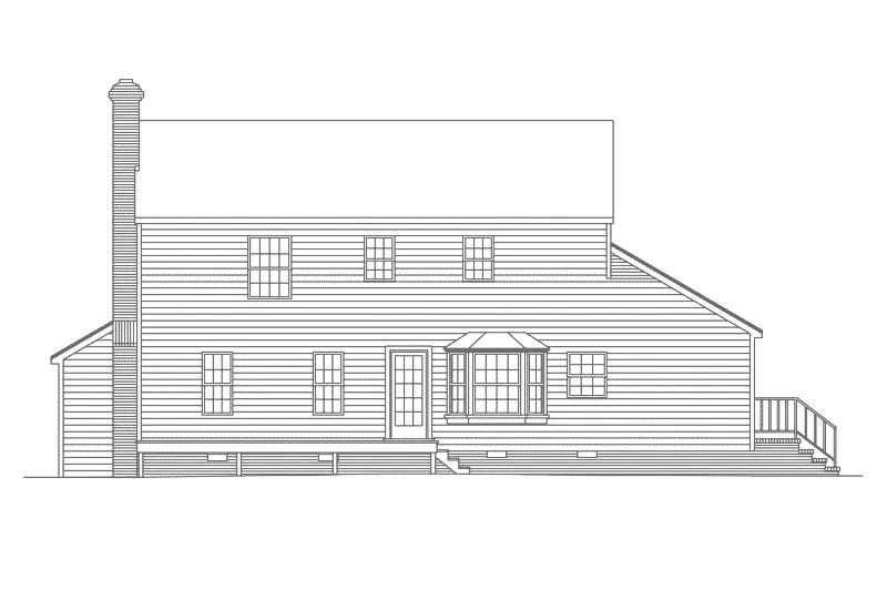 Colonial House Plan Rear Elevation - Walton Colonial Home 001D-0002 - Shop House Plans and More