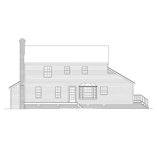 Georgian House Plan Rear Elevation - Walton Colonial Home 001D-0002 - Shop House Plans and More