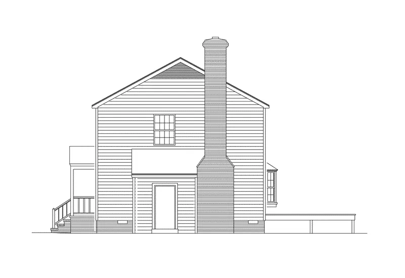Colonial House Plan Right Elevation - Walton Colonial Home 001D-0002 - Shop House Plans and More