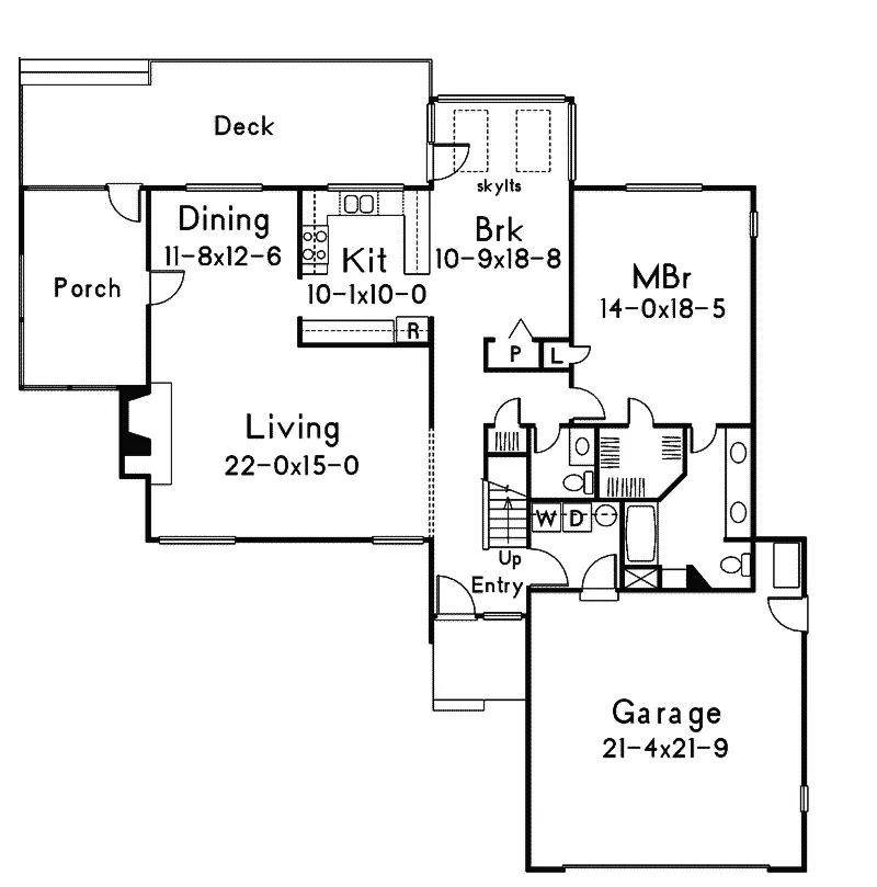 Modern House Plan First Floor - Winona Contemporary Home 001D-0004 - Shop House Plans and More