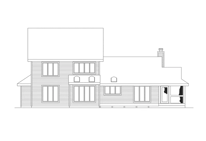 Contemporary House Plan Rear Elevation - Winona Contemporary Home 001D-0004 - Shop House Plans and More