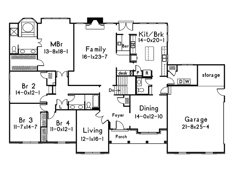 Country House Plan First Floor - Montclaire Ranch Home 001D-0007 - Shop House Plans and More
