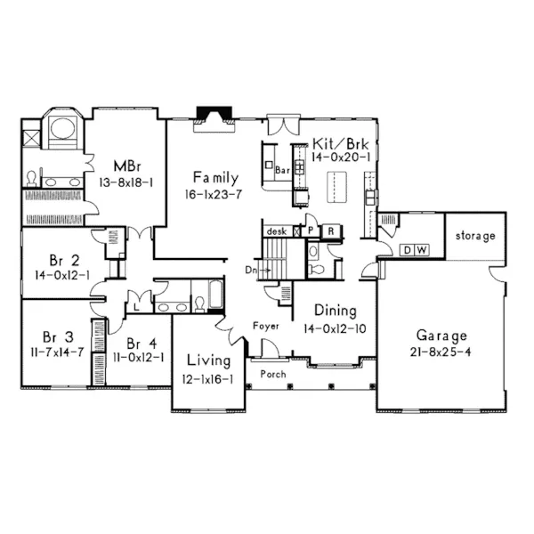 Country House Plan First Floor - Montclaire Ranch Home 001D-0007 - Shop House Plans and More