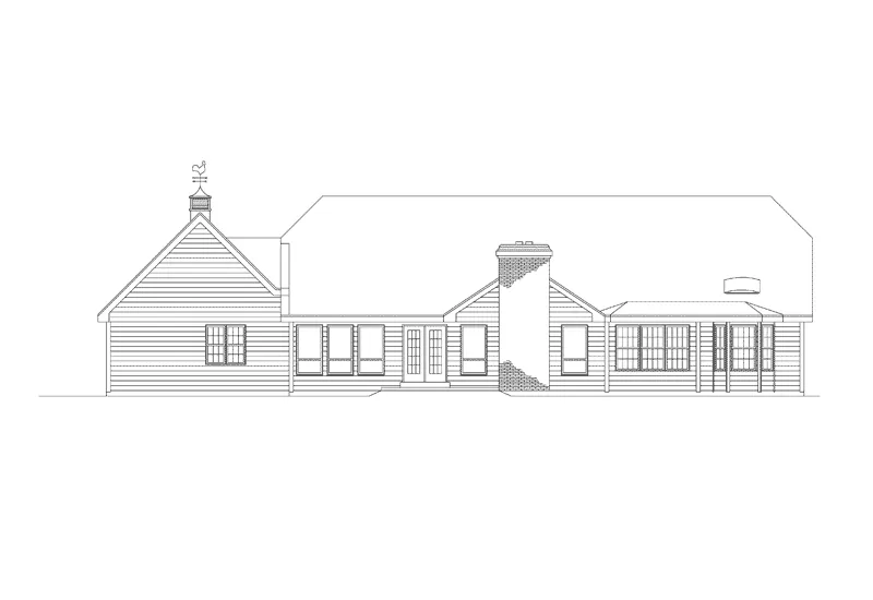 Ranch House Plan Rear Elevation - Montclaire Ranch Home 001D-0007 - Shop House Plans and More