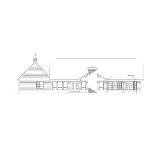 Country House Plan Rear Elevation - Montclaire Ranch Home 001D-0007 - Shop House Plans and More